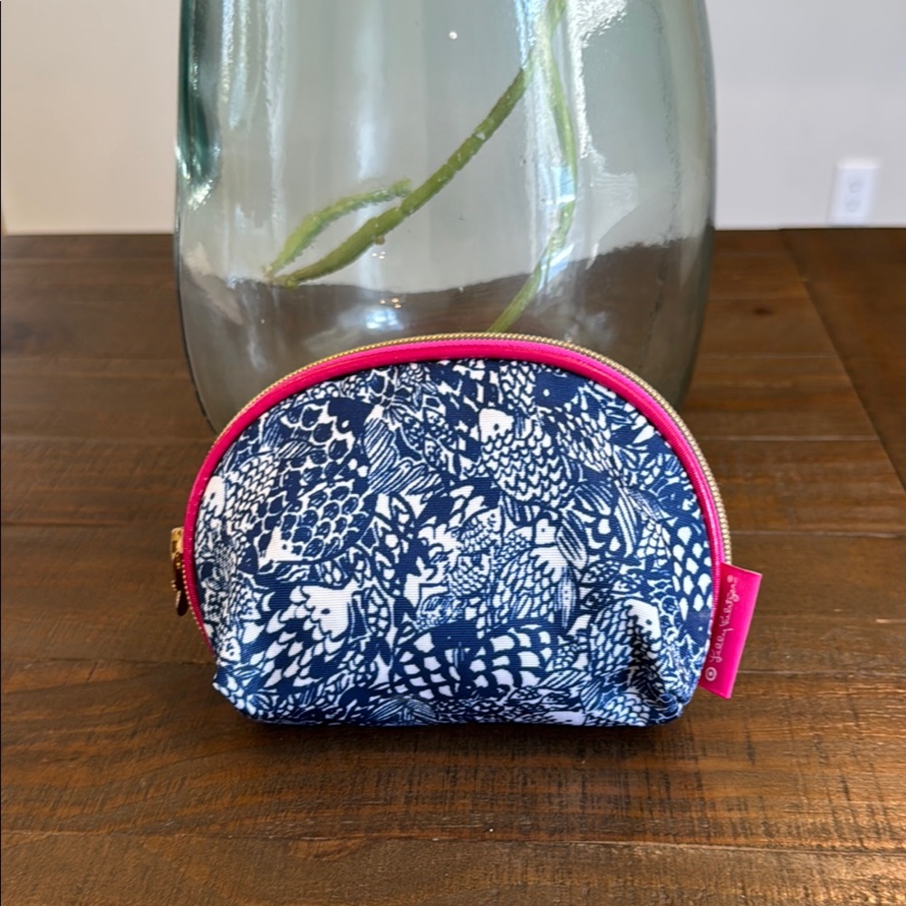 Lilly Pulitzer for Target Blue and Pink Patterned Pouch Makeup Bag